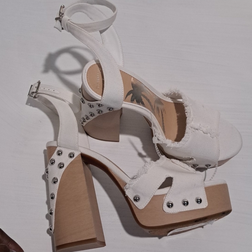 Gianni Bini x DANNIJO Daisy Denim Studded Platform Sandals - Picture 2 of 12